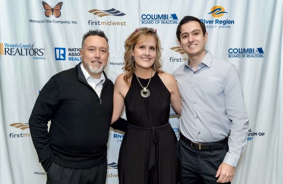 Dennis, Mary, and Ethan Jordan together at a Columbia Board of REALTORS event