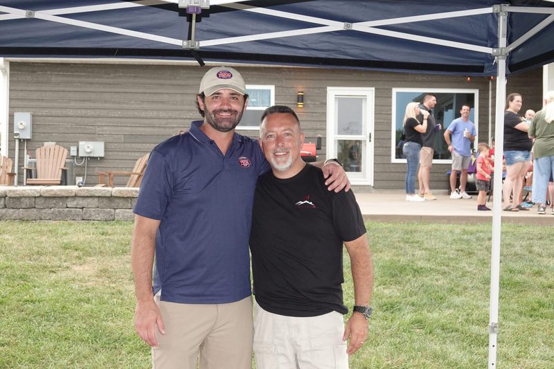 Guests catching up at Farm Day
