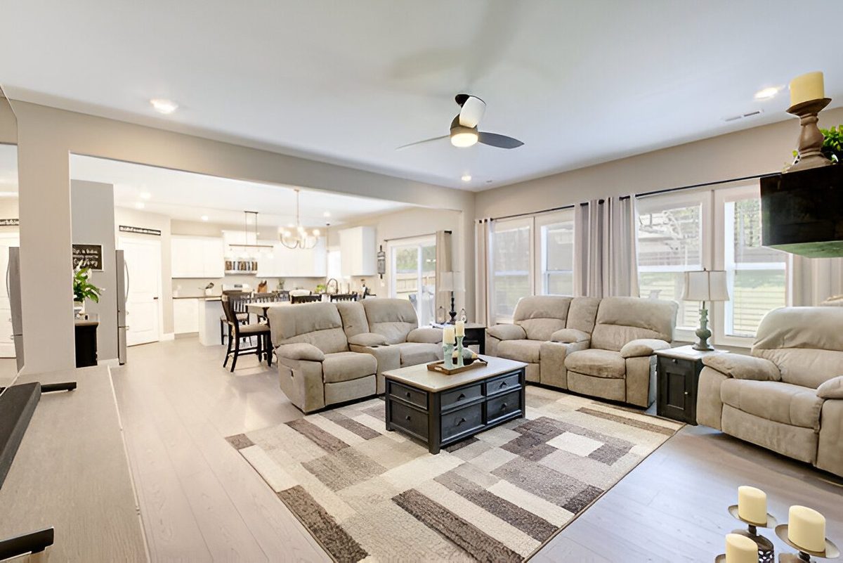 Bright living room in a Mid-Missouri home